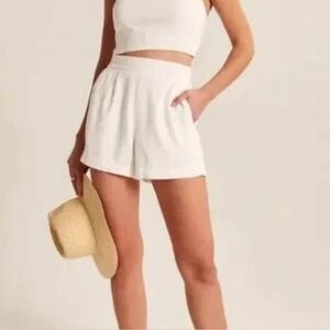 Abercrombie white linen shorts